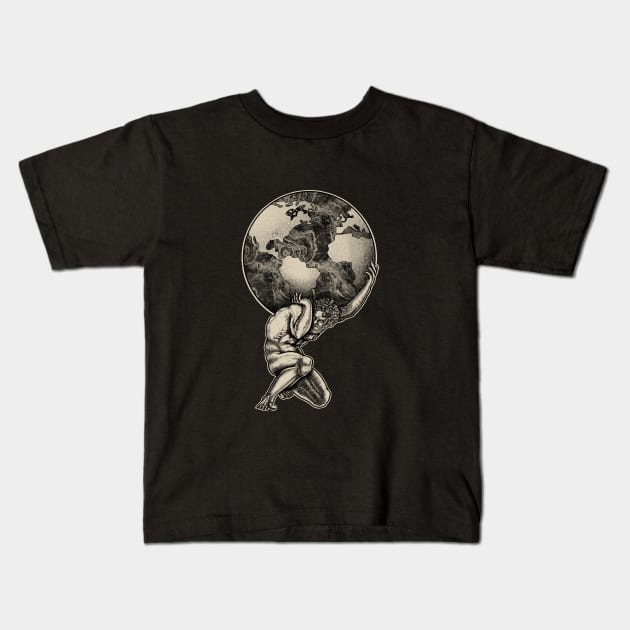 Atlas Greek mythology Kids T-Shirt by Artardishop